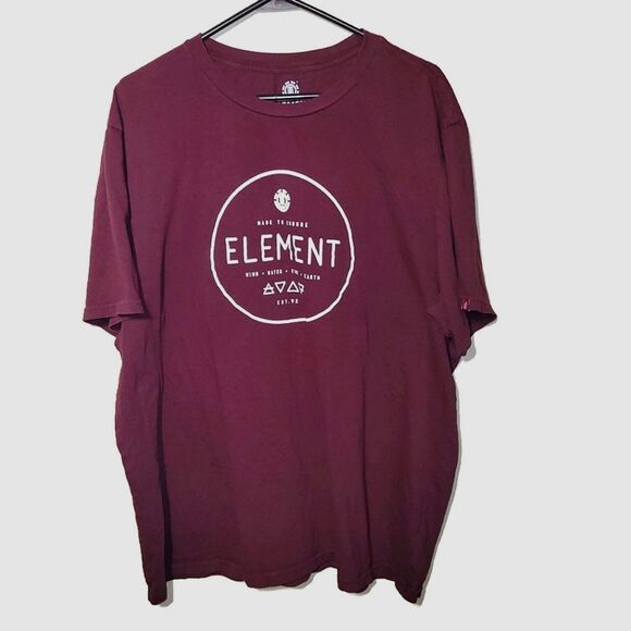 Element Men's Skateboard Burgundy T-Shirt XXL - Picture 1 of 7